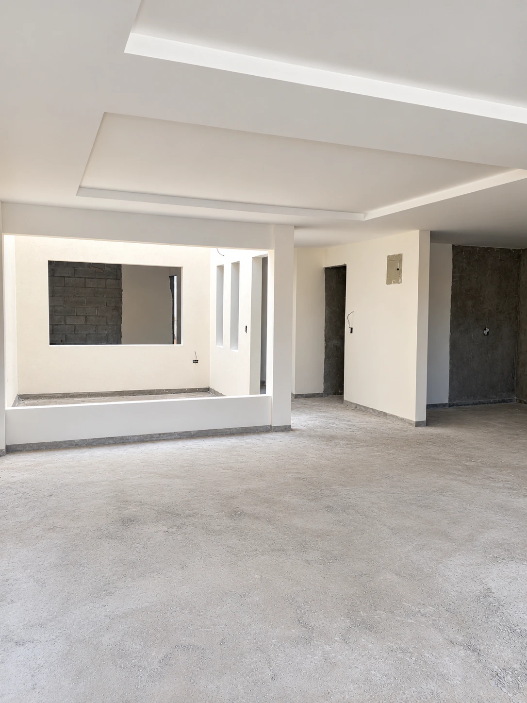 Sala y área interior de la casa